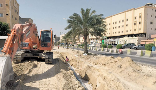 الأعمال بالشارع تمضي على قدم وساق